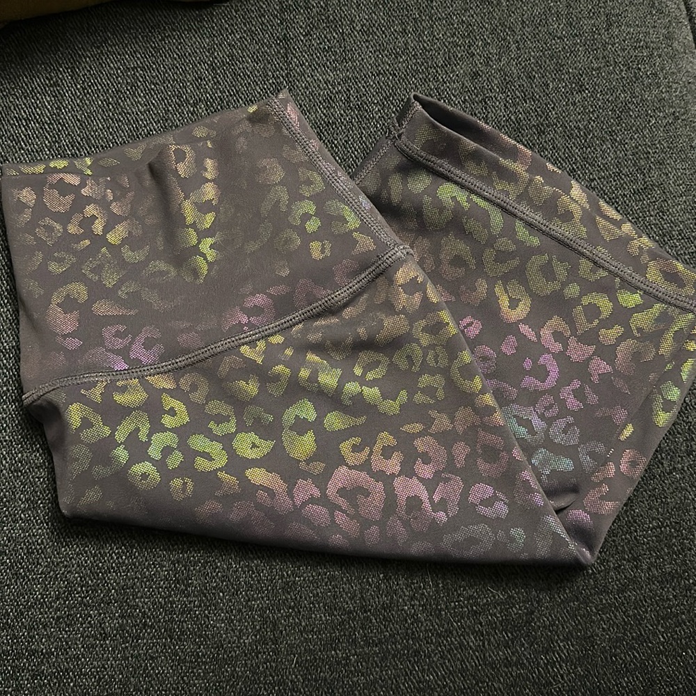 Zyia Navy Holographic Leopard Bike Shorts